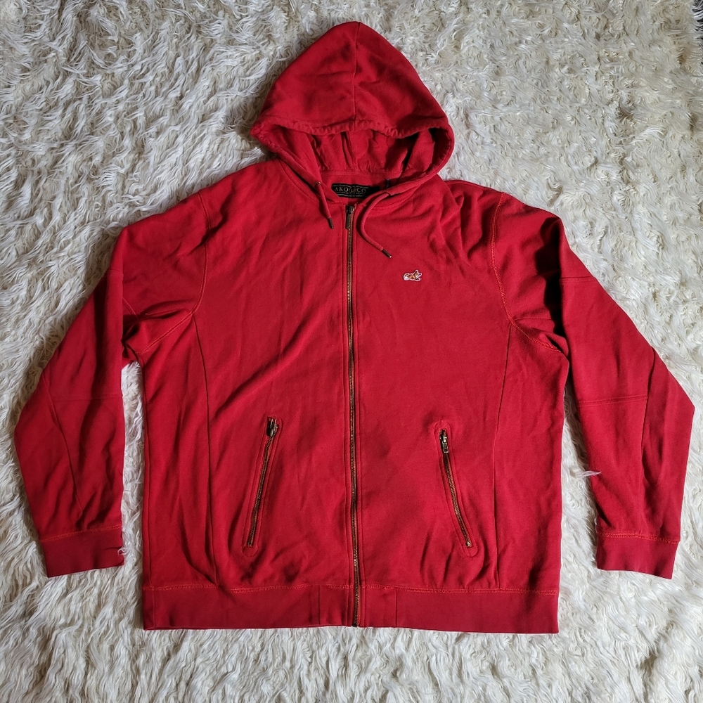 Men's Akoo Zip-Up Sweater With Hood- RARE- XXXL - Heavy Weight Sweater